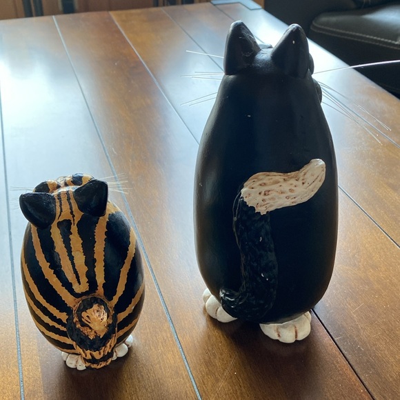 Lot of 2 Vintage Vicki Thomas Gourd Shaped Cats Enesco Corporation 1997 - Picture 3 of 8